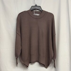 LOGENE Oversized Long Sleeve Side Slit Ribbed Knit Sweater size S